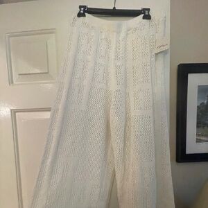 Freepeople White Crochet Cover Up Pants NWT
